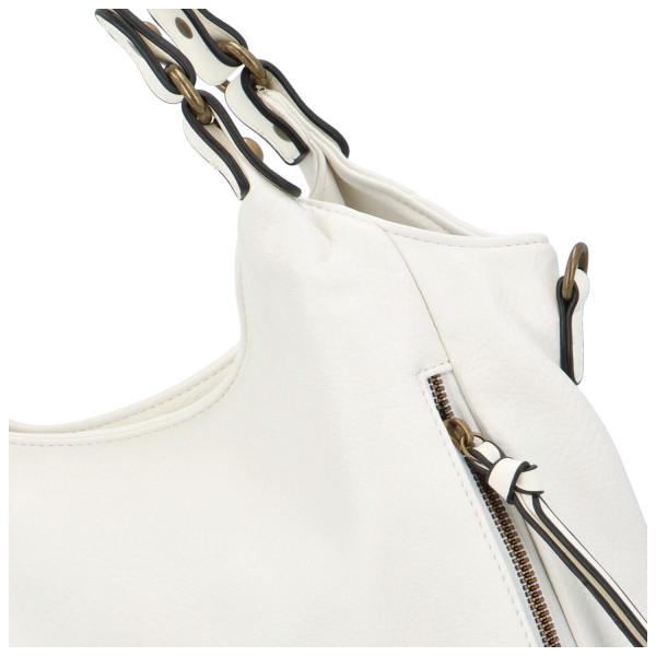 Praktická dámská koženková kabelka přes rameno Amaro, bílá