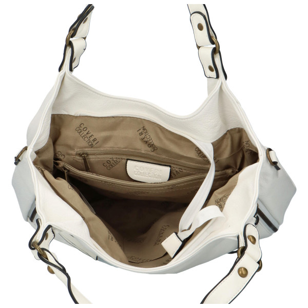 Praktická dámská koženková kabelka přes rameno Amaro, bílá