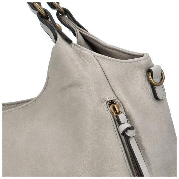 Praktická dámská koženková kabelka přes rameno Amaro, šedá