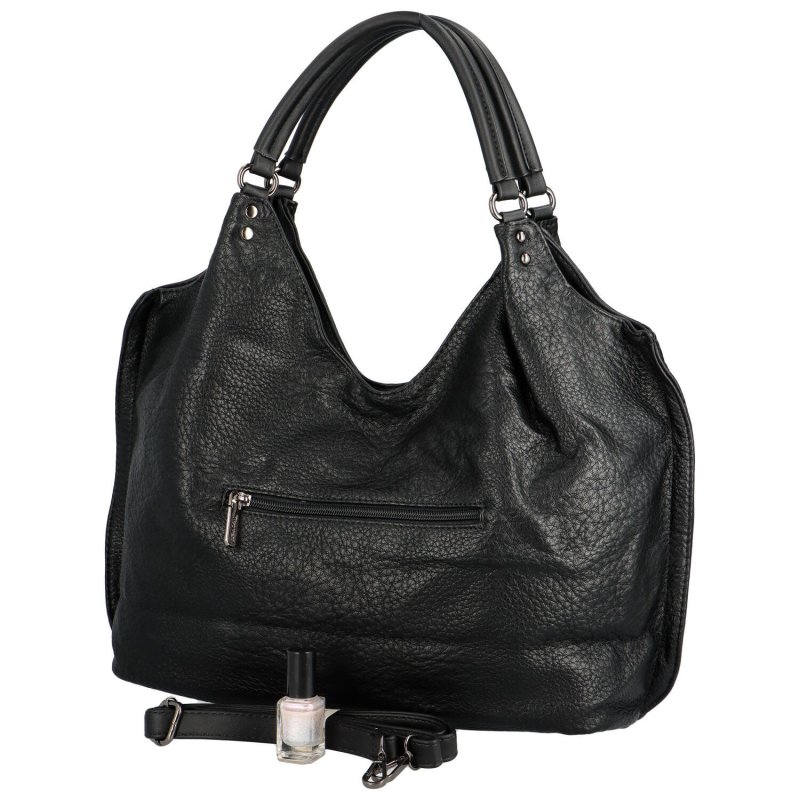 Trendová koženková kabelka přes rameno Fola, černá