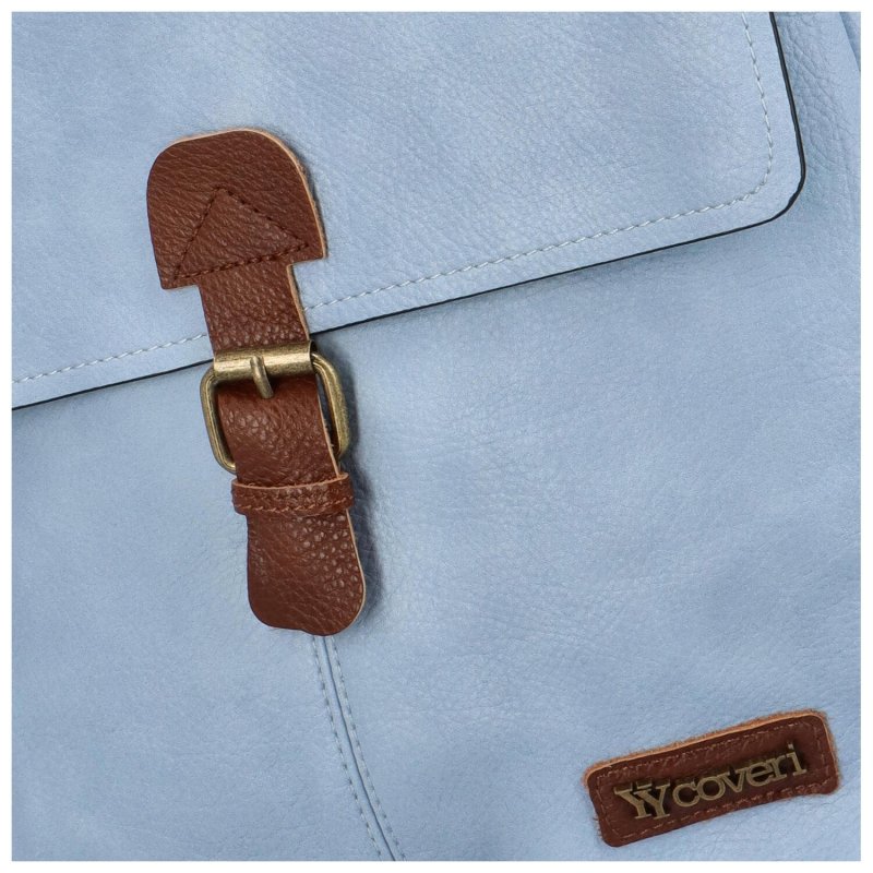Jednoduchý dámský koženkový batoh Eduarde, světle modrá