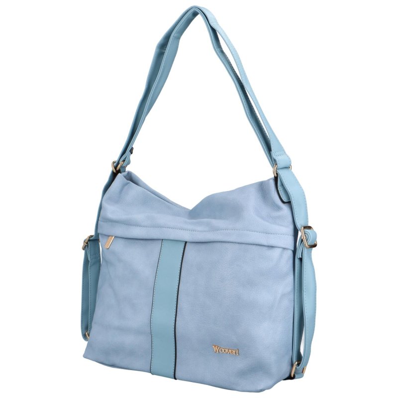 Praktická dámská koženková kabelka/batoh Lucía, světle modrá