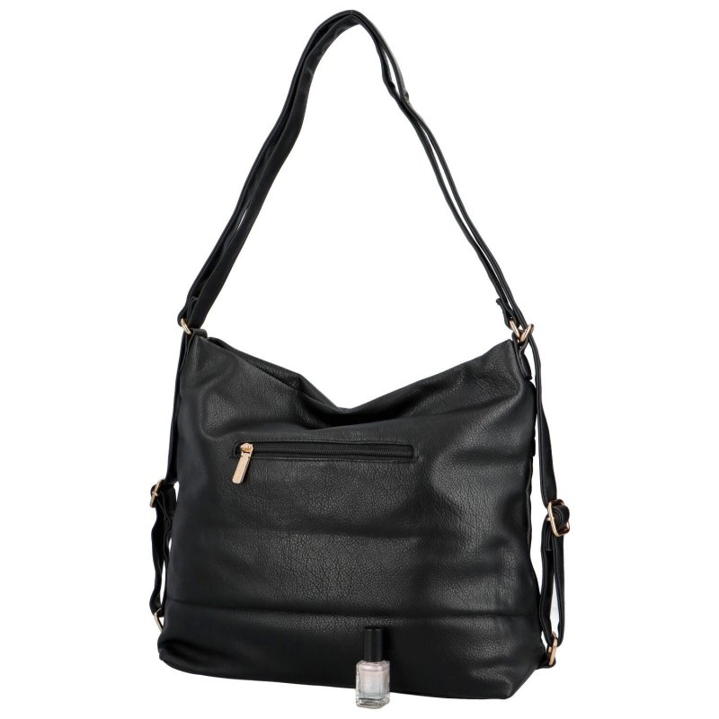Praktická dámská koženková kabelka/batoh Lucía, černá