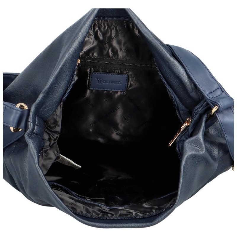 Praktická dámská koženková kabelka/batoh Lucía, tmavě modrá