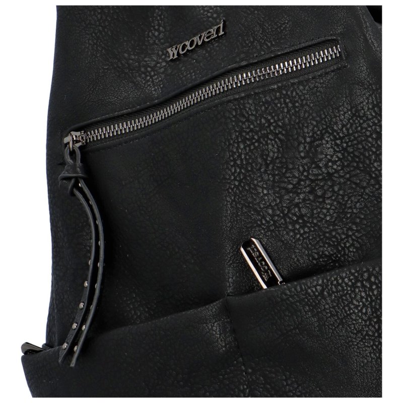 Osobitý dámský koženkový batůžek Erzo, černá