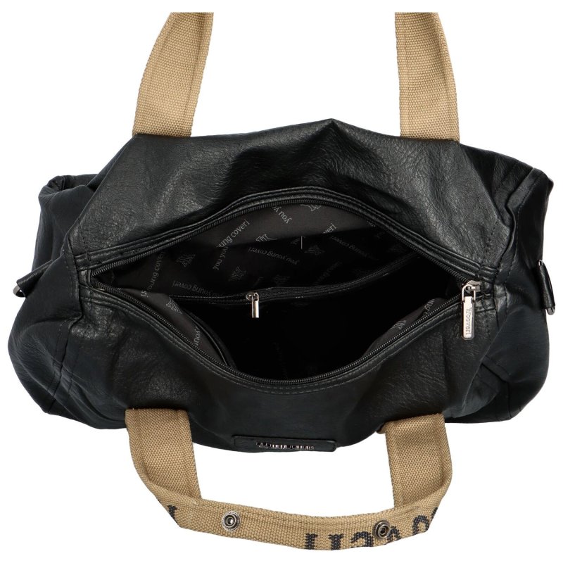 Dámská koženková víkendová taška Anola, černá