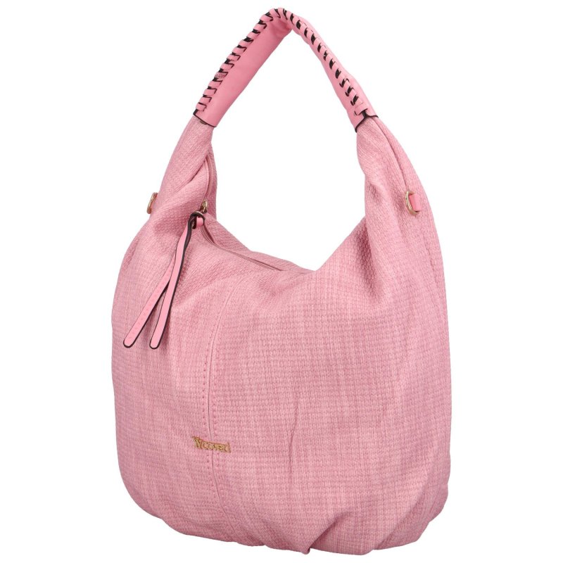 Elegantní dámská koženková kabelka přes rameno Guro, růžová