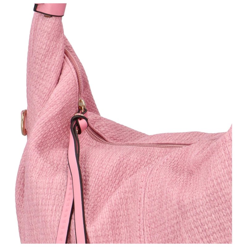 Elegantní dámská koženková kabelka přes rameno Guro, růžová