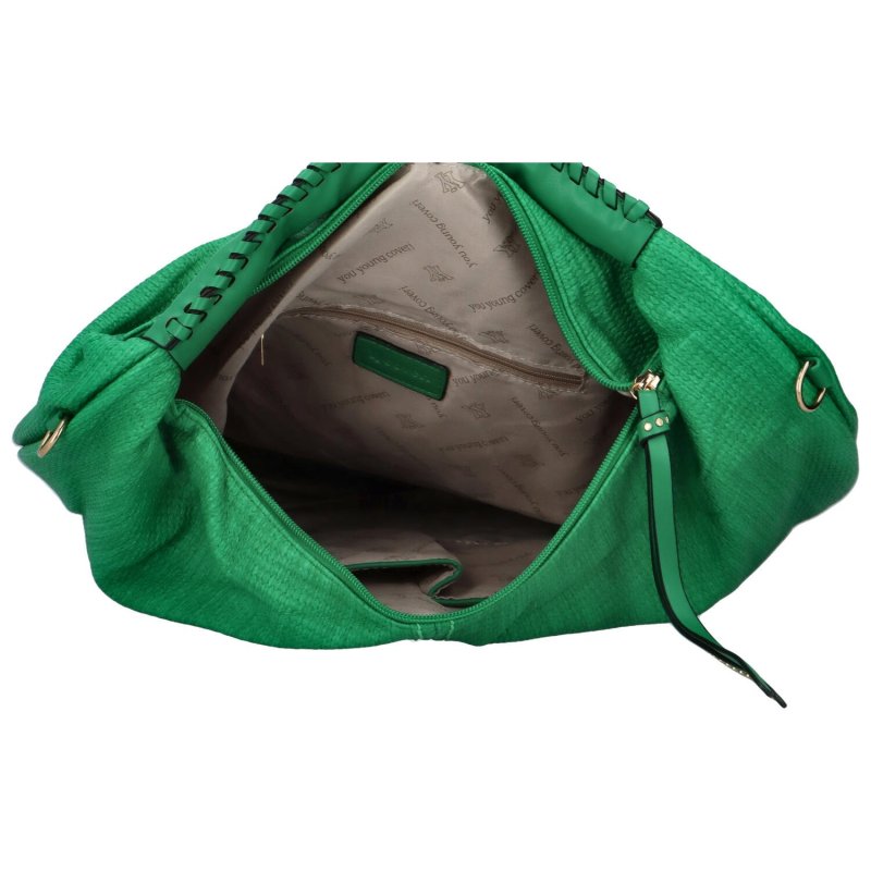 Elegantní dámská koženková kabelka přes rameno Guro, zelená
