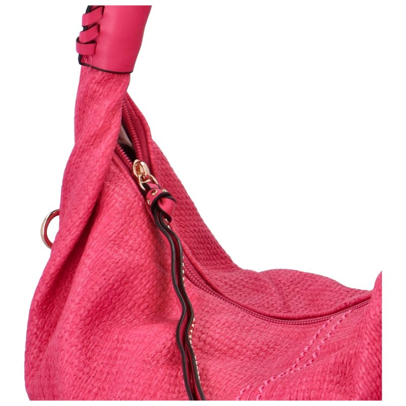 Elegantní dámská koženková kabelka přes rameno Guro, fuchsiová