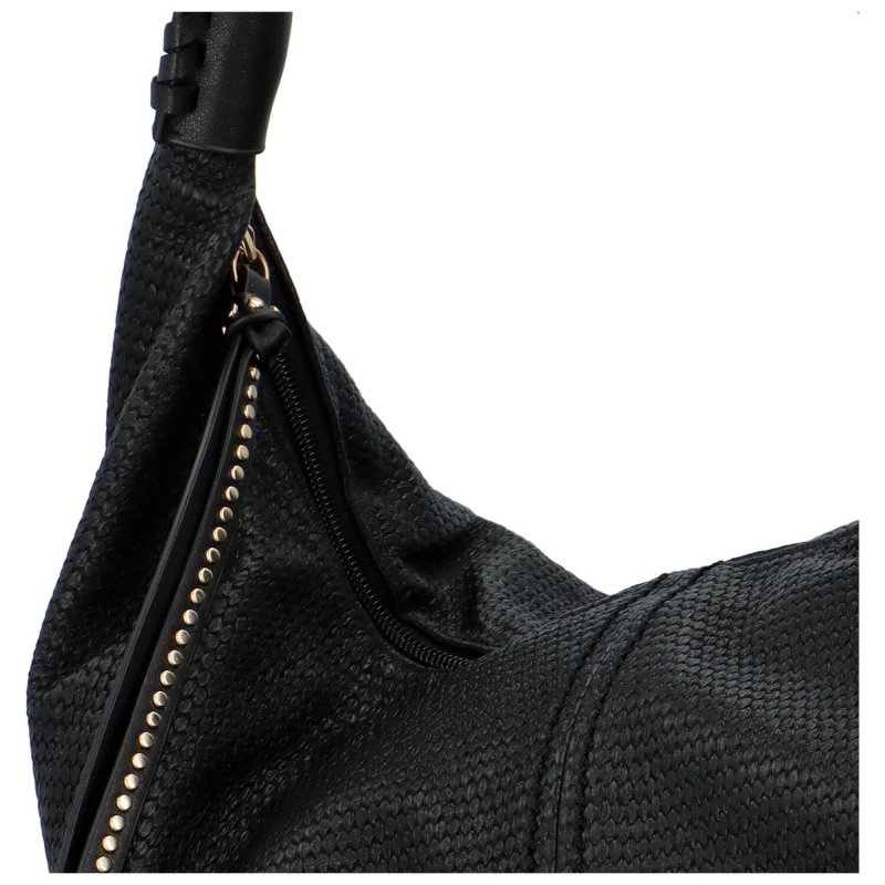 Elegantní dámská koženková kabelka přes rameno Guro, černá