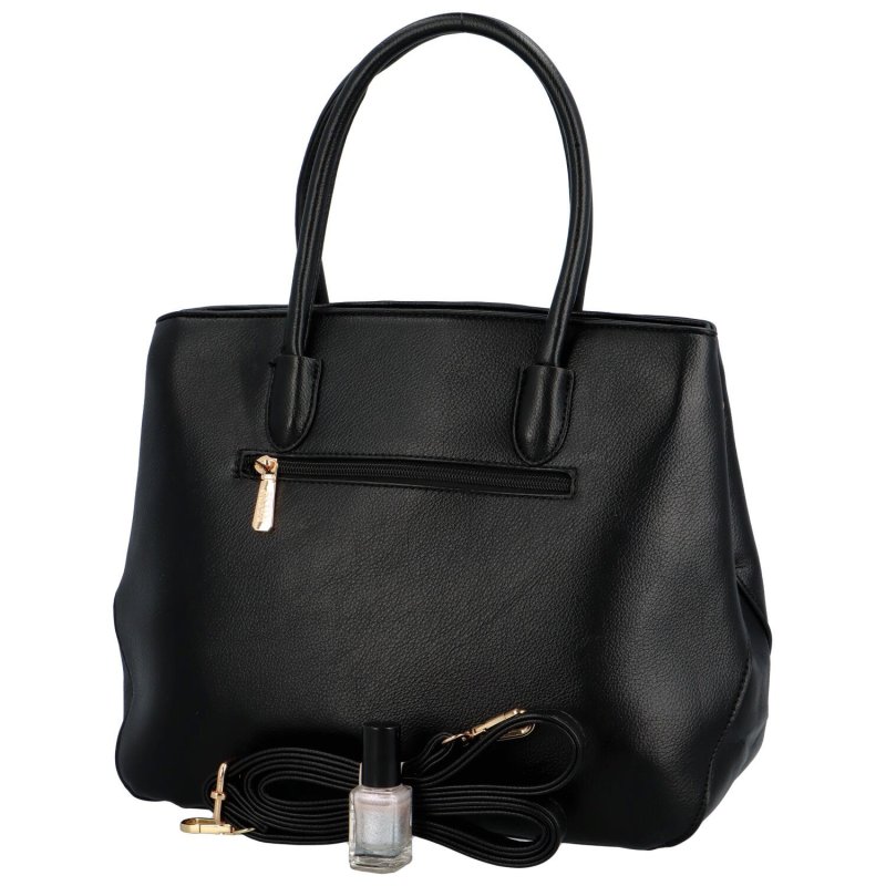 Elegantní jednoduchá dámská koženková kabelka Malika, černá