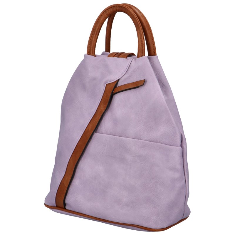 Dámský koženkový batůžek s asymetrickými kapsami Novala, fialová