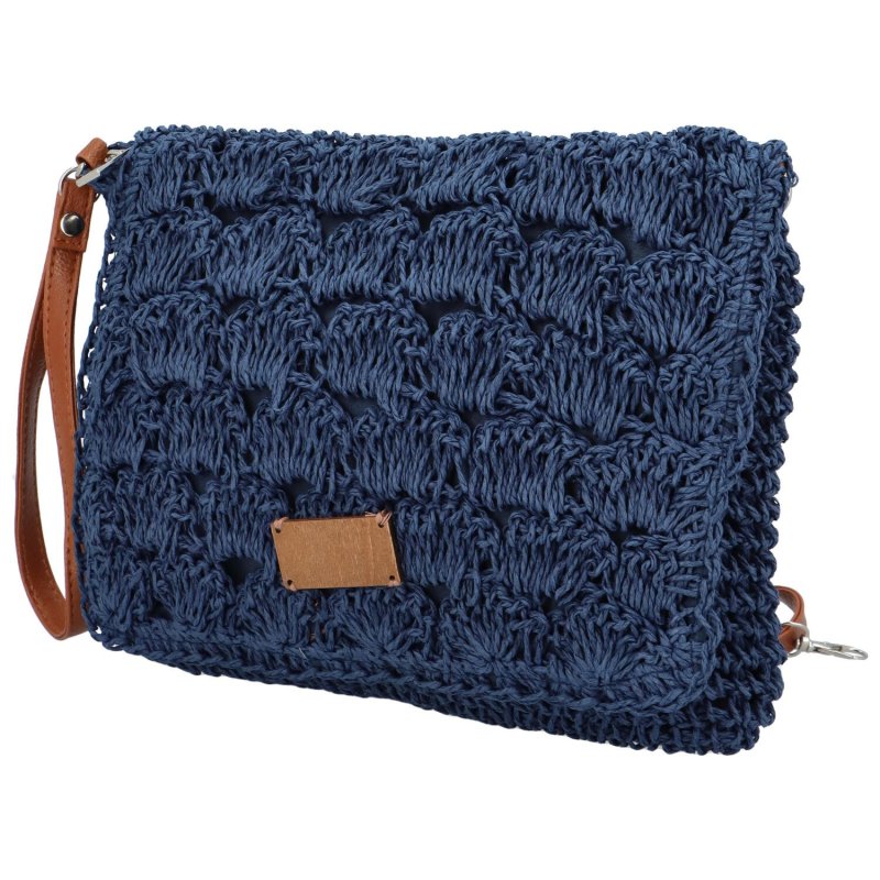 Měkká kabelka do ruky s pleteným vzorem Vivalo, tmavě modrá