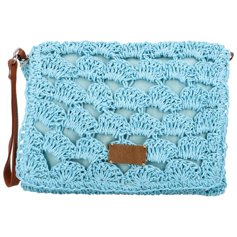 Měkká kabelka do ruky s pleteným vzorem Vivalo, modrá