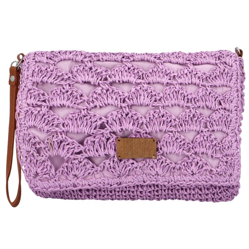 Měkká kabelka do ruky s pleteným vzorem Vivalo, fialová