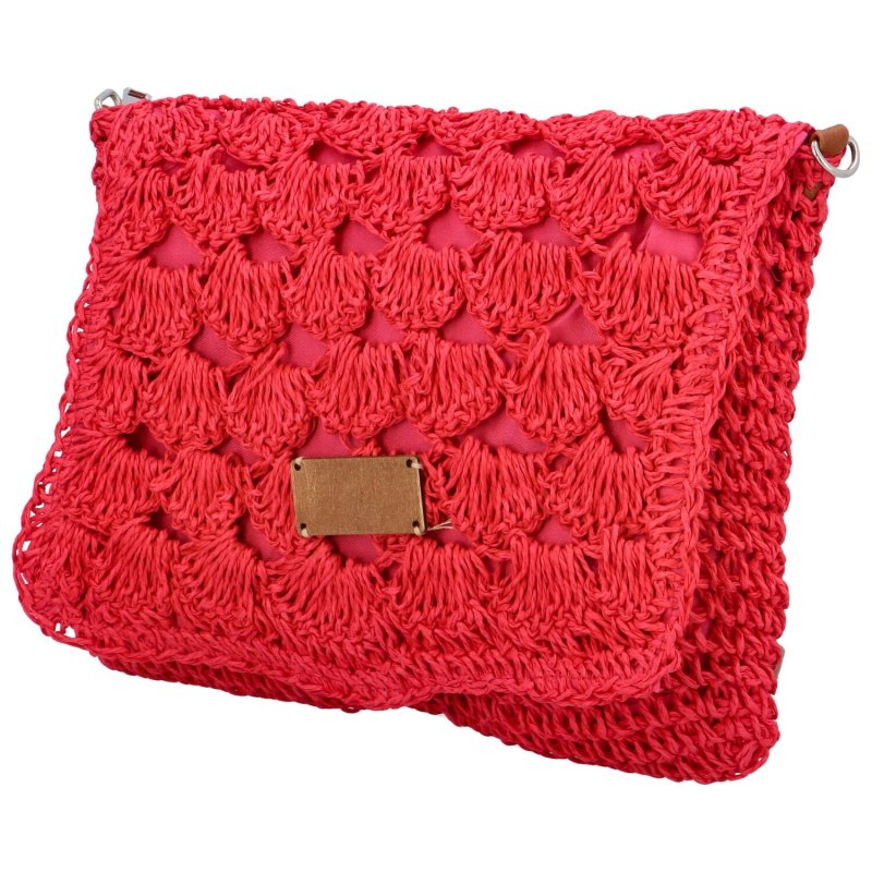 Měkká kabelka do ruky s pleteným vzorem Vivalo, jemná červená