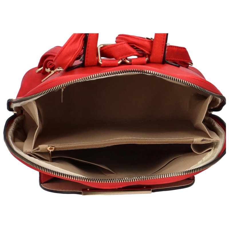 Pevný městský koženkový batůžek Aude, červená