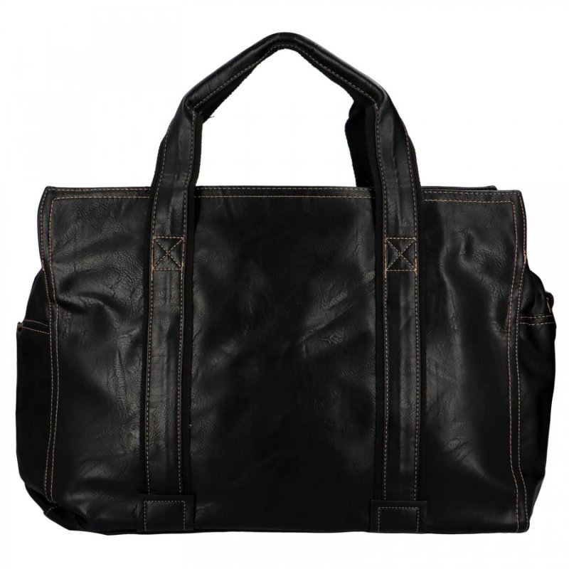 Prostorná pánská koženková cestovní taška Florence, černá