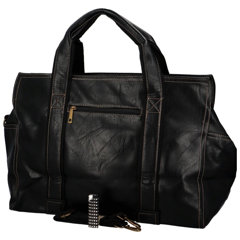 Prostorná pánská koženková cestovní taška Florence, černá
