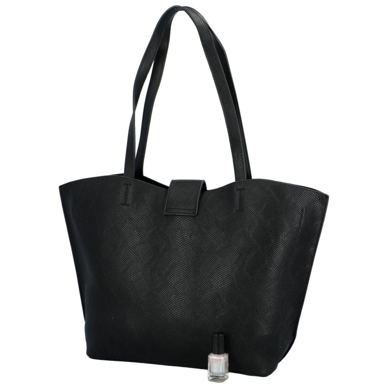 Velká a stylová dámská koženková taška Odilon, černá