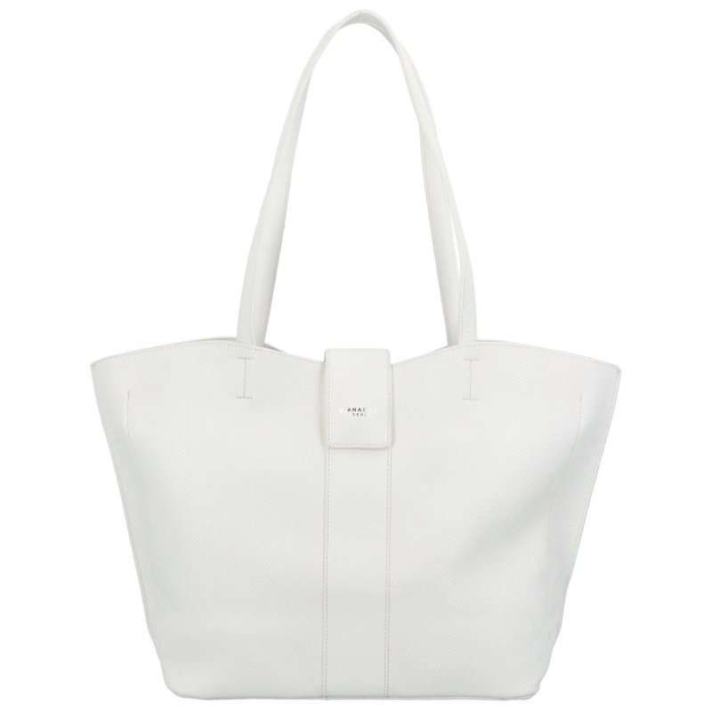 Velká a stylová dámská koženková taška Odilon, bílá