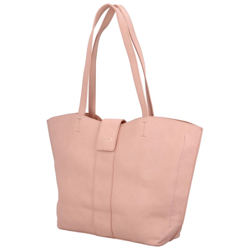 Velká a stylová dámská koženková taška Odilon, růžová