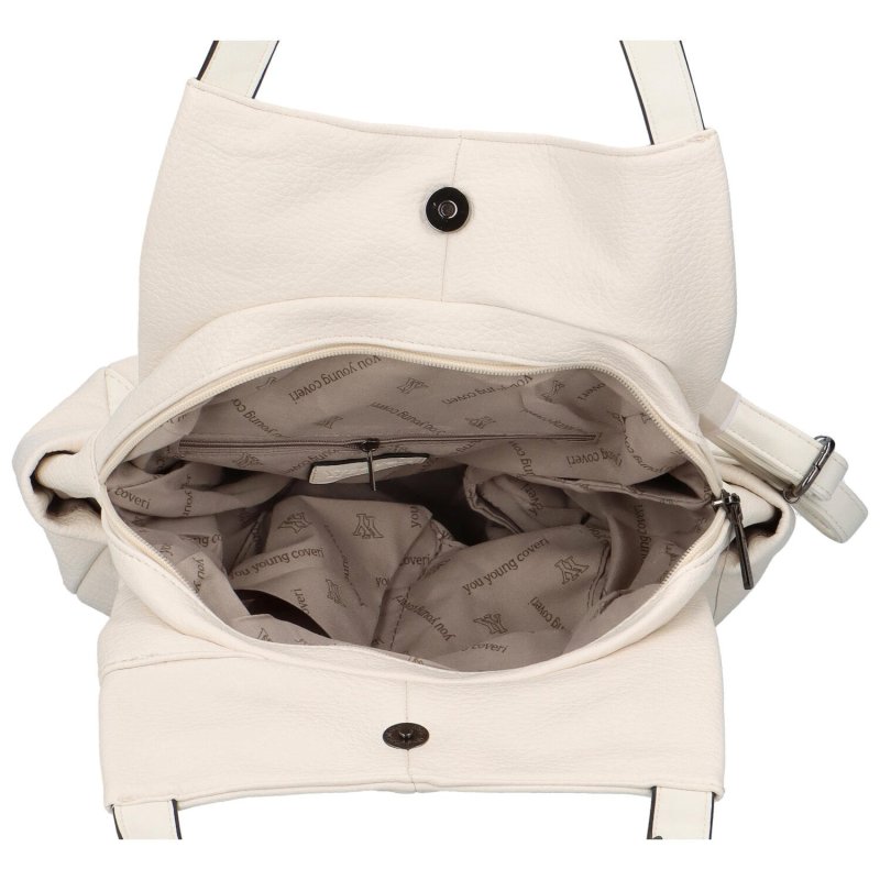 Designový dámský koženkový batůžek/taška Armand, bílá