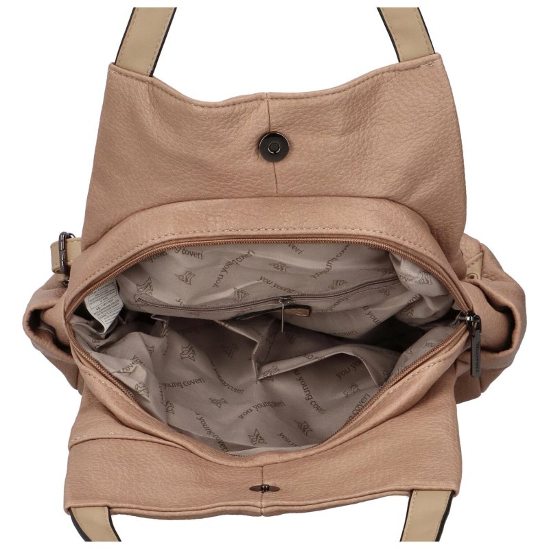 Designový dámský koženkový batůžek/taška Armand, zemitá