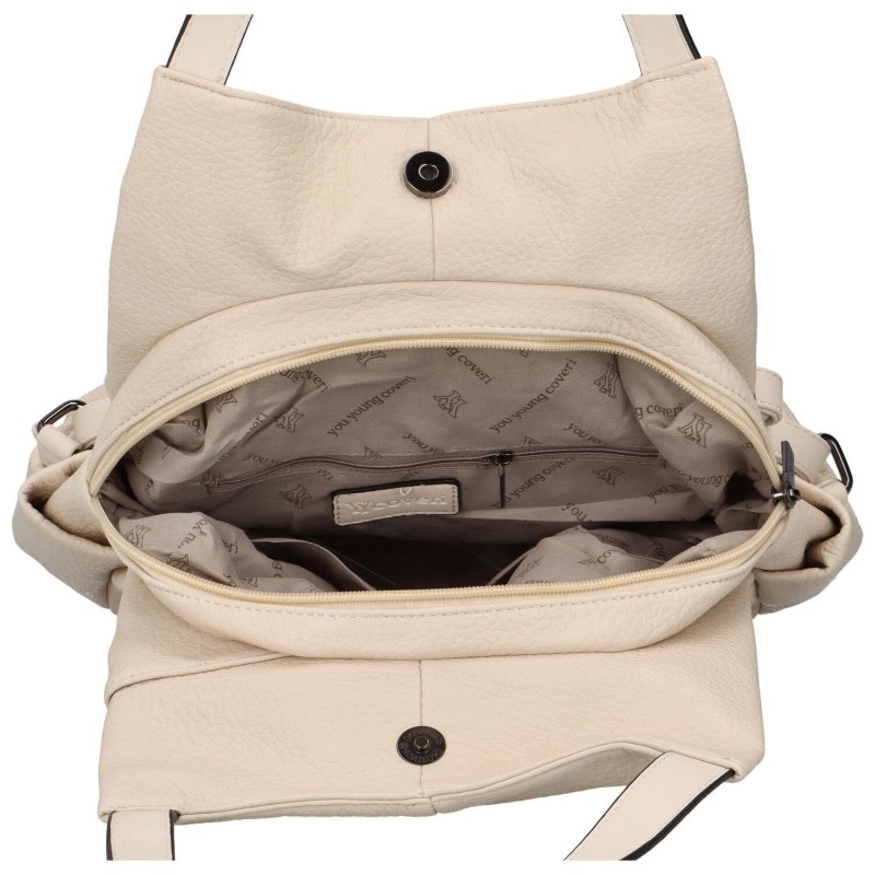 Designový dámský koženkový batůžek/taška Armand, béžová