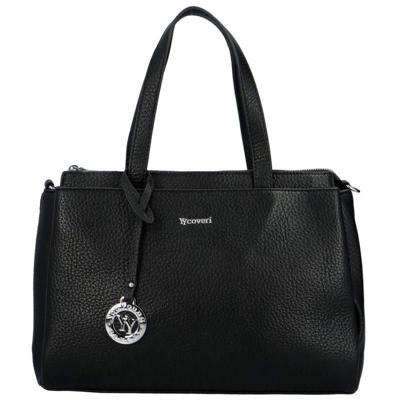 Velká a praktická dámská koženková taška Pierre, černá