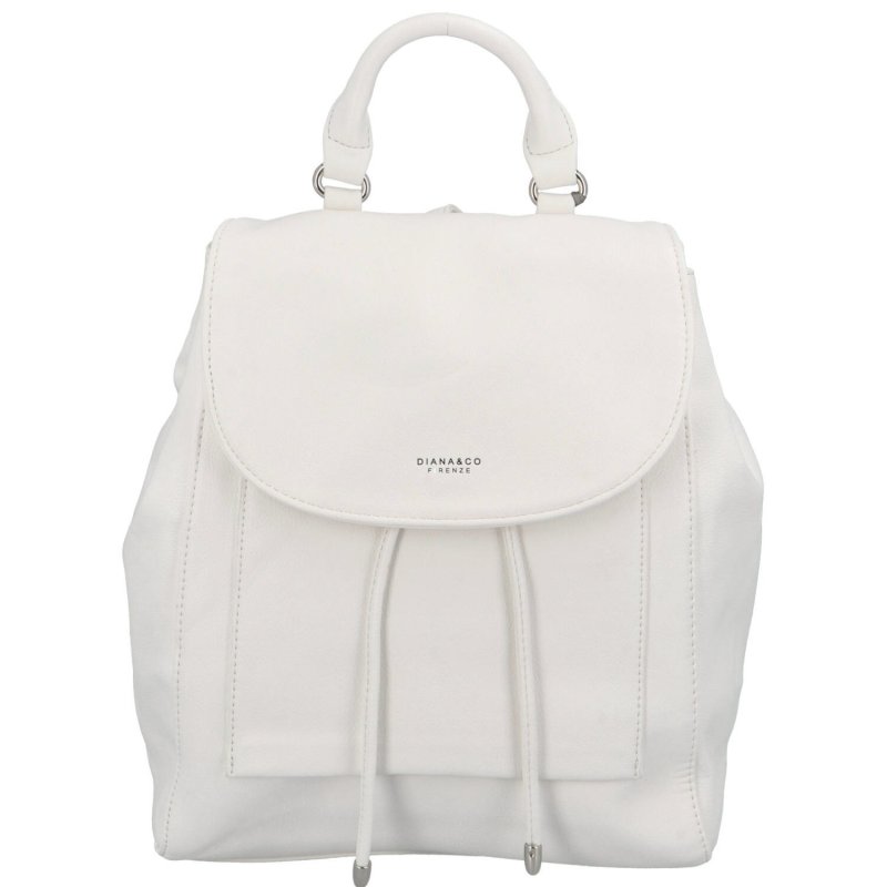 Městský dámský koženkový batoh s přední kapsou Ovida, bílá