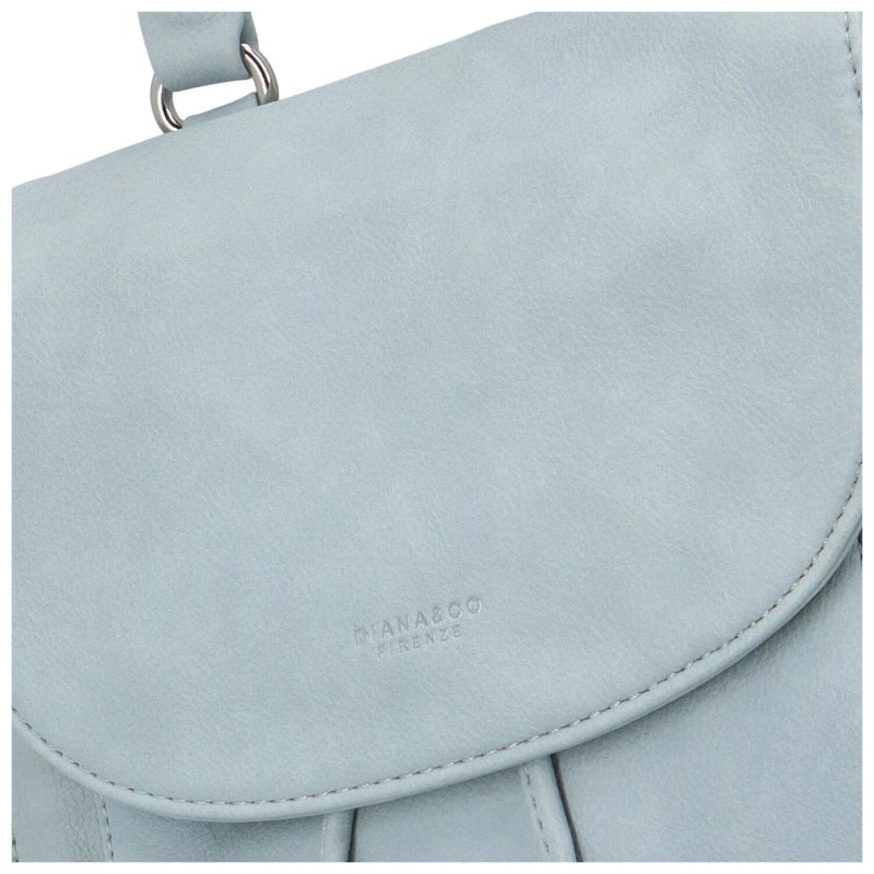 Městský dámský koženkový batoh s přední kapsou Ovida, světle modrá