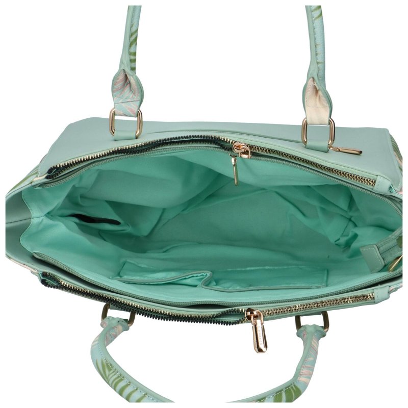 Módní koženková kabelka přes rameno Karmelo, světle zelená