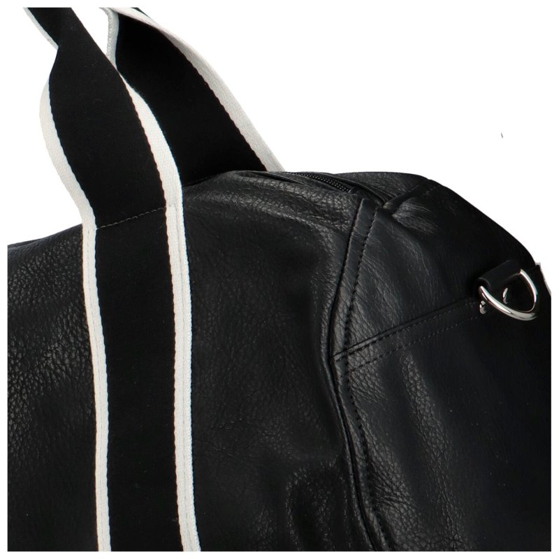 Trendová koženková cestovní taška Alebom, černá