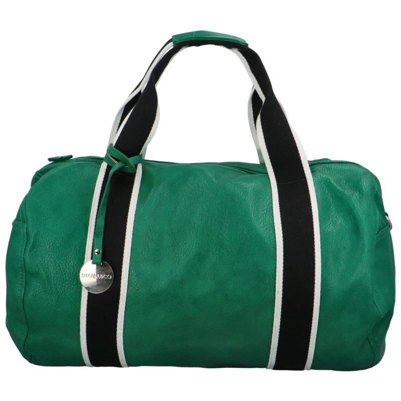 Trendová koženková cestovní taška Alebom, zelená
