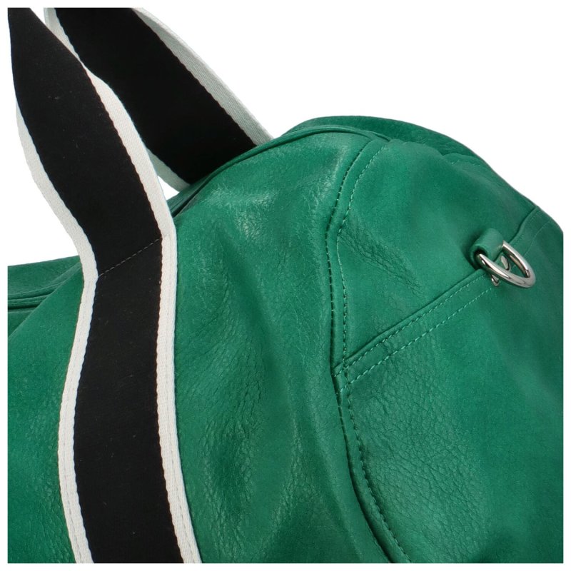 Trendová koženková cestovní taška Alebom, zelená