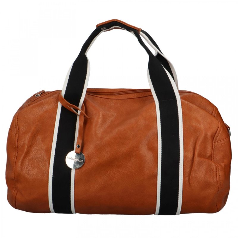 Trendová koženková cestovní taška Alebom, hnědá