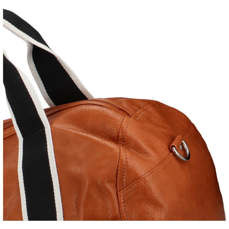 Trendová koženková cestovní taška Alebom, hnědá