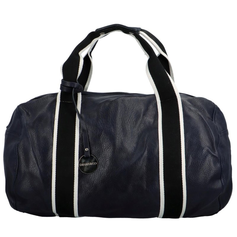 Trendová koženková cestovní taška Alebom, tmavě modrá