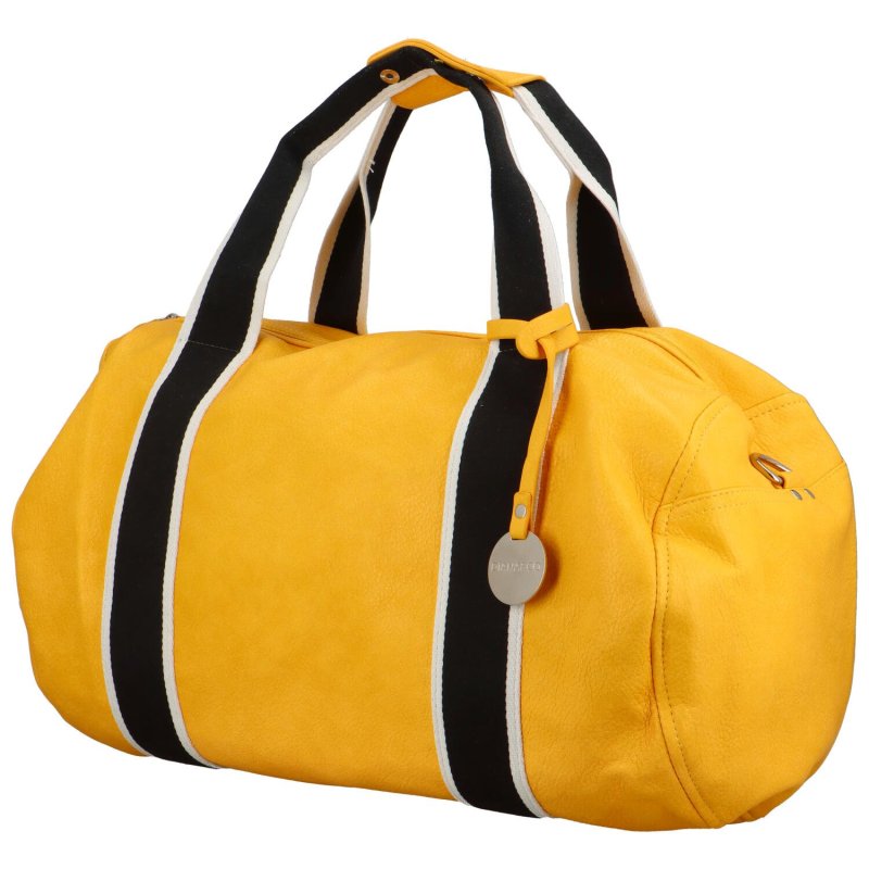 Trendová koženková cestovní taška Alebom, žlutá