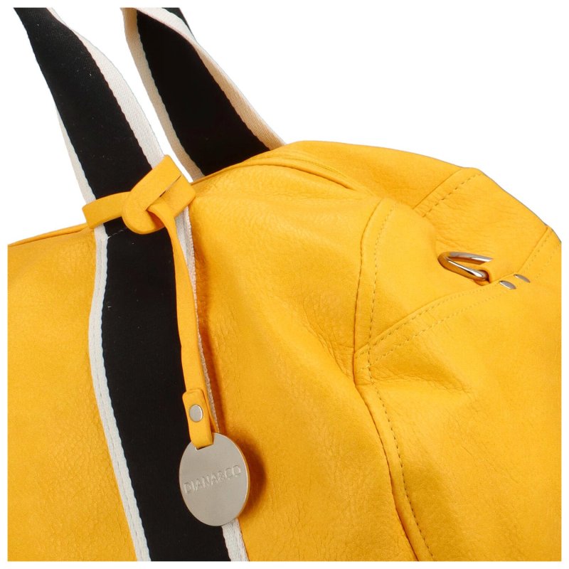 Trendová koženková cestovní taška Alebom, žlutá