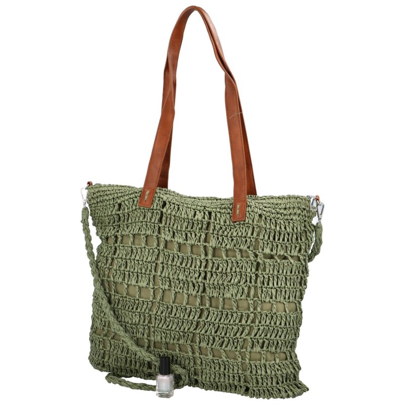 Stylová dámská pletená taška Tuzono, zelená