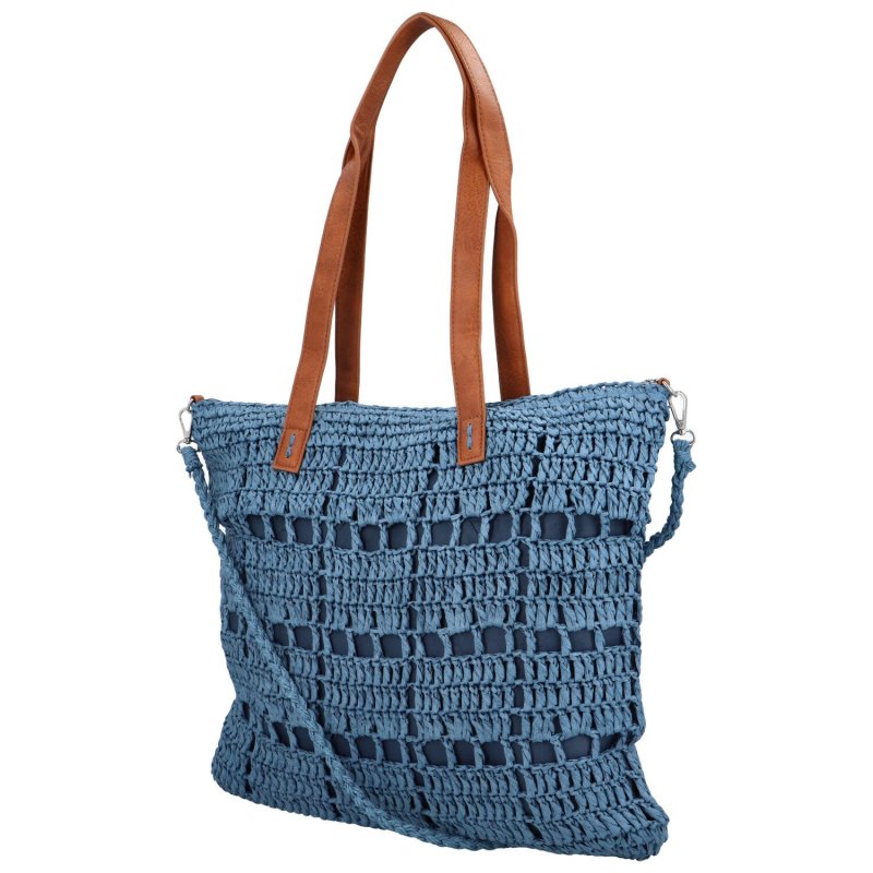 Stylová dámská pletená taška Tuzono, modrá