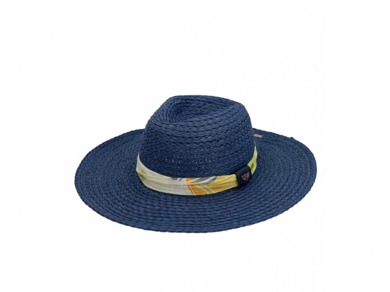 Dámský slaměný klobouk Anekke Pachamama, tmavě modrá