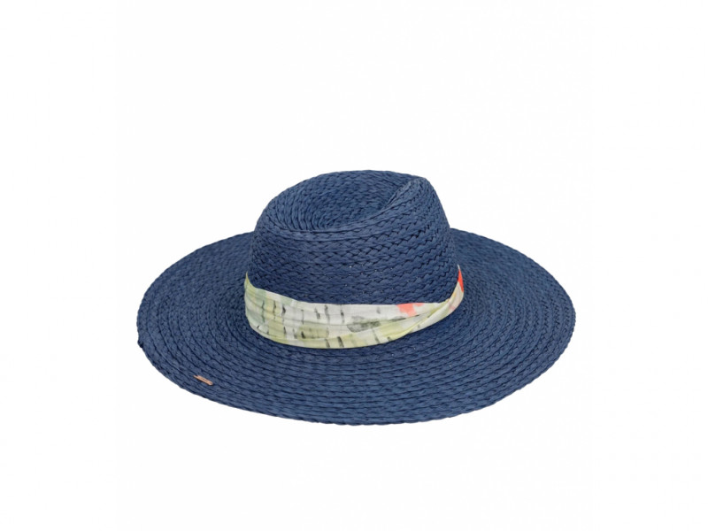 Dámský slaměný klobouk Anekke Pachamama, tmavě modrá