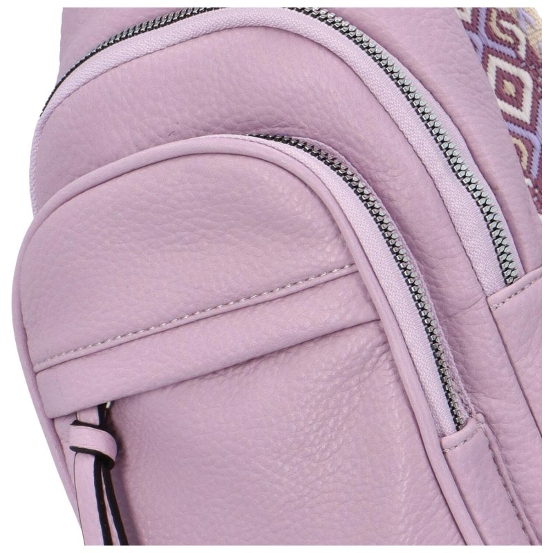 Trendový dámský koženkový batůžek Milaro, fialová