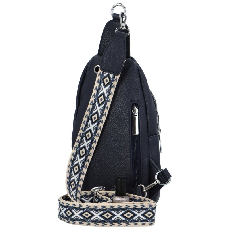 Trendový dámský koženkový batůžek Milaro, tmavě modrá