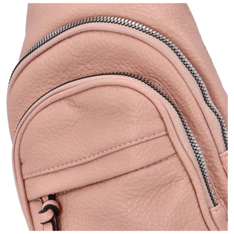Trendový dámský koženkový batůžek Milaro, růžová