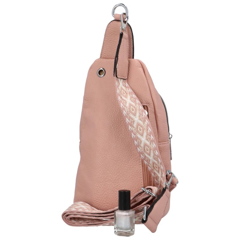 Trendový dámský koženkový batůžek Milaro, růžová